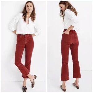 NWT Madewell Cali Demi Boot Jean in Rust Corduroy